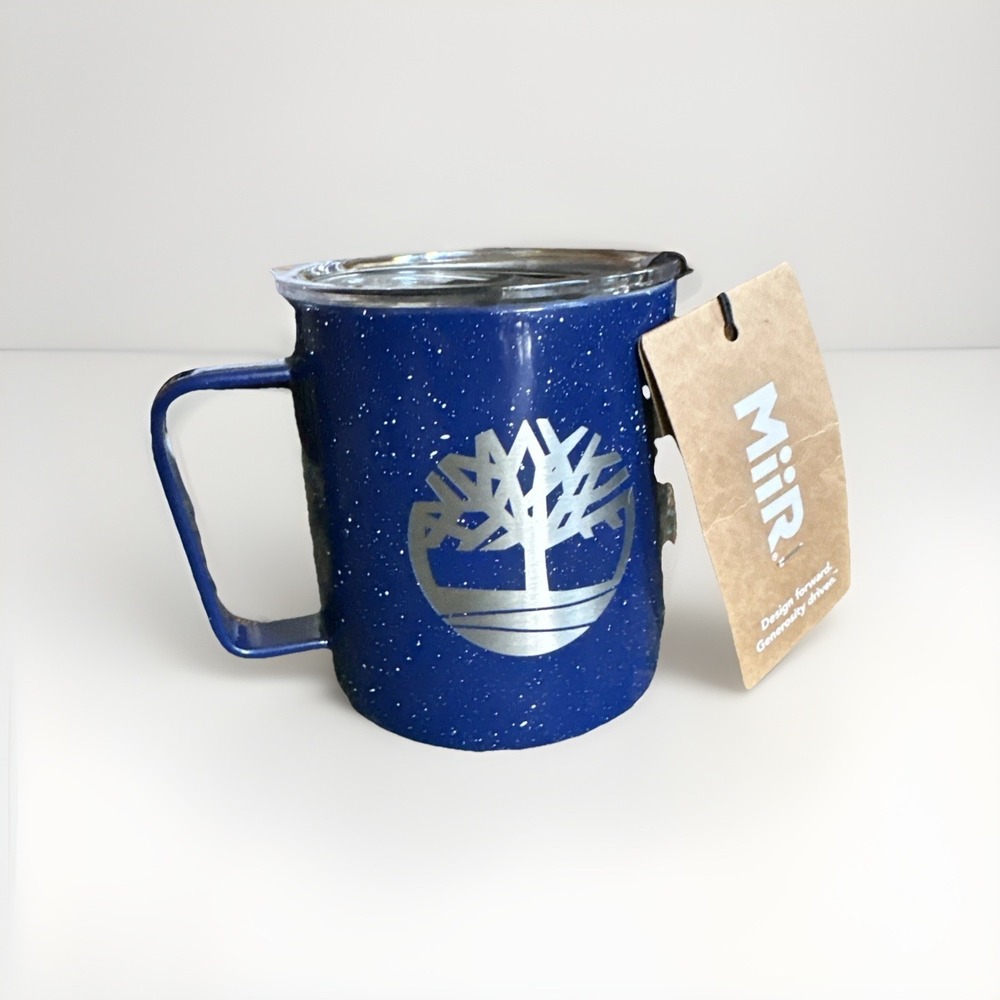 Timberland Blue Speckle MiiR‎ Camp Cup Design Forward 12 oz Insulated Mug w/ Lid